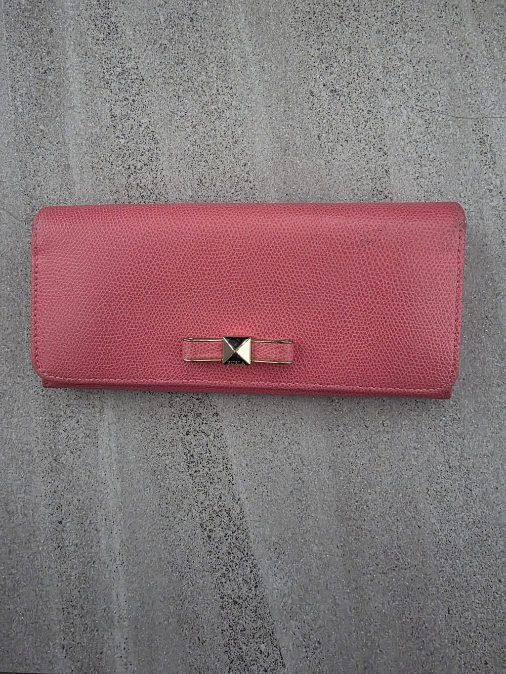 Furla Pink Leather Envelope Wallet with Gold Stud